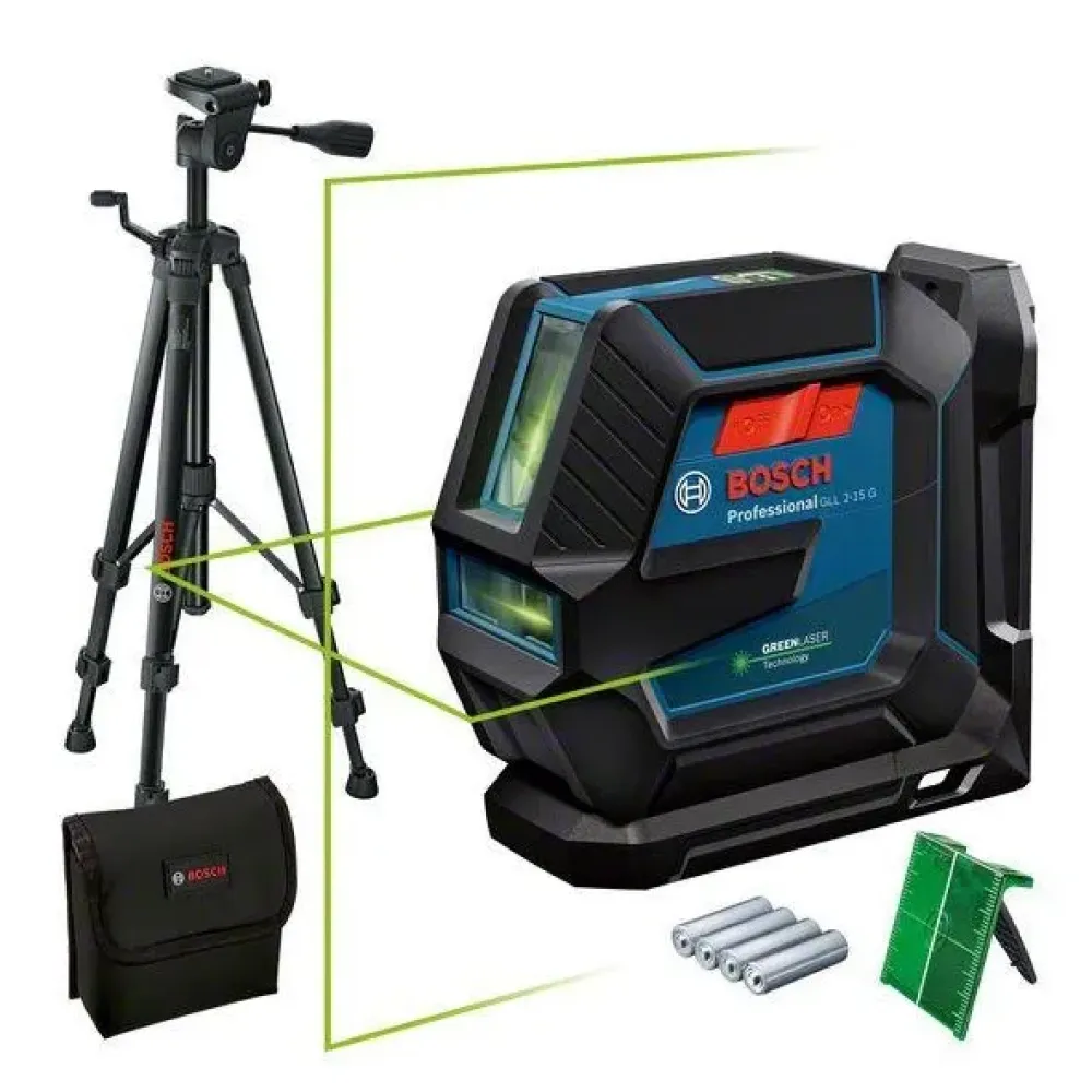 Bosch GLL 2-15 G Professional линейный лазерный нивелир со штативом BT 150, 0601063W01