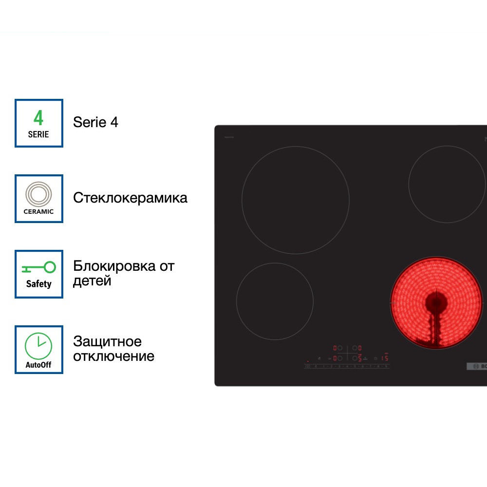 Электрическая варочная панель Bosch PKE611FP2E