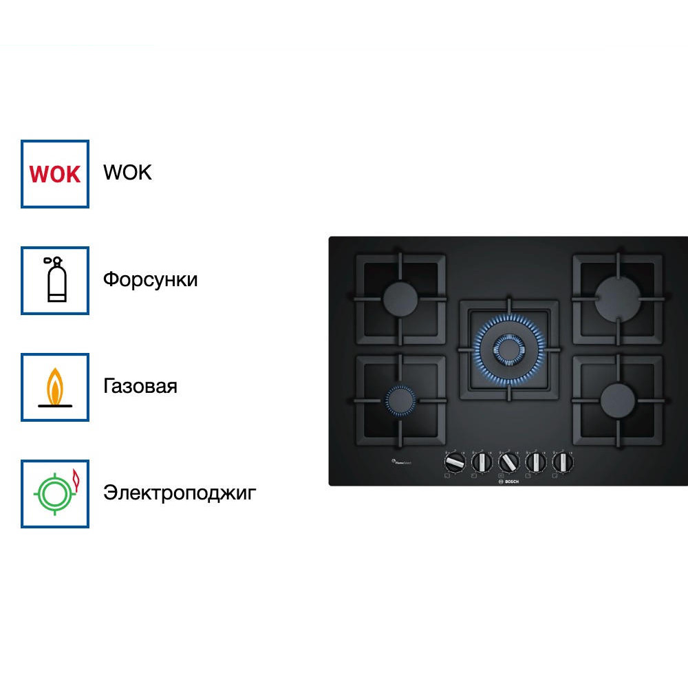 Газовая варочная панель Bosch PPQ7A6B20